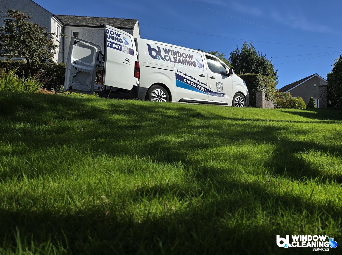 The B&L Window Cleaning van out on the round in West Cumbria
